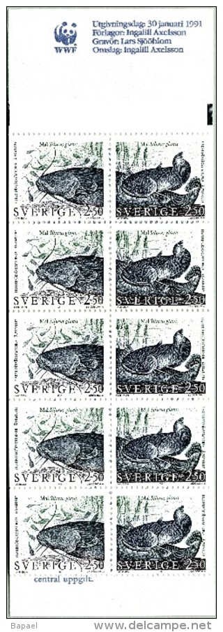 N° Yvert & Tellier C1631a - Carnet De Timbres De Suède (WWF) (1991) (Neuf - **) - Poissons Rares D'Eau Douce - 1981-..