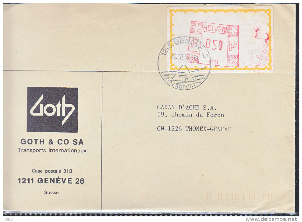 AUTOMATE - DEFAUX DE LA MACHINE, CACHET ECRASE !!!!!!- GENEVE AEROPORT- - Automatic Stamps