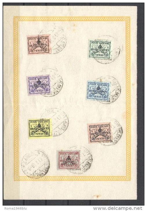 VATICANO 1939 SEDE VACANTE SERIE CPL. ANNULLO PRIMO GIORNO - Used Stamps