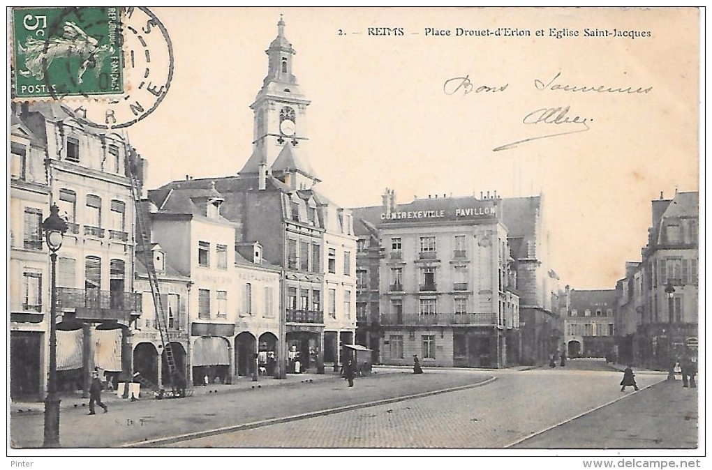 REIMS - Place Drouet D´Erlon Et Eglise Saint-Jacques - Reims