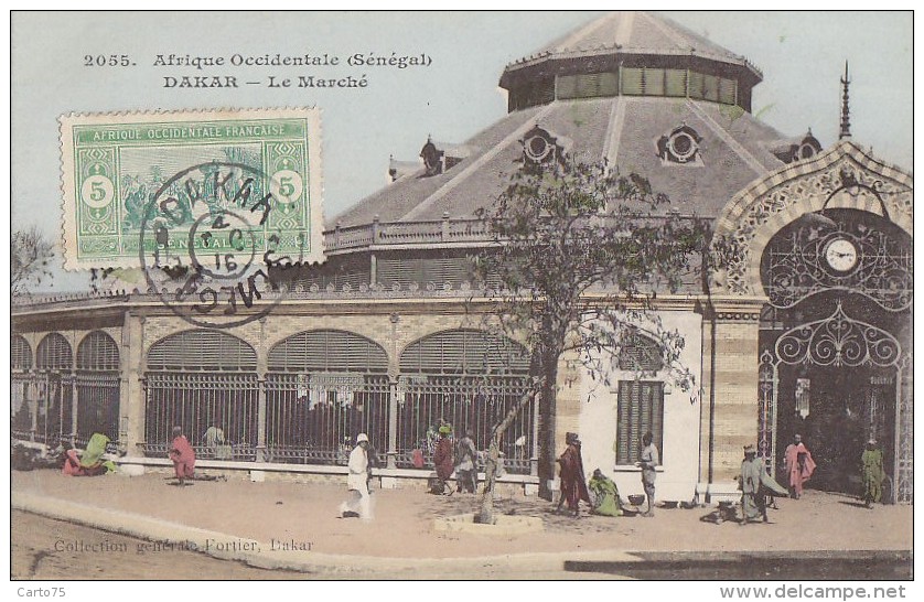 Afrique - Sénégal - AOF - Architecture Marché - Cachet 1916 - Editeur Fortier - Senegal