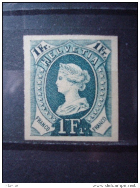 SWITZERLAND HELVETIA 1 Fr. COLOR PROOF (no Gum) / EPREUVE DE COULEUR (neuf Sans Gomme) / LIBERTY ESSAY - Neufs