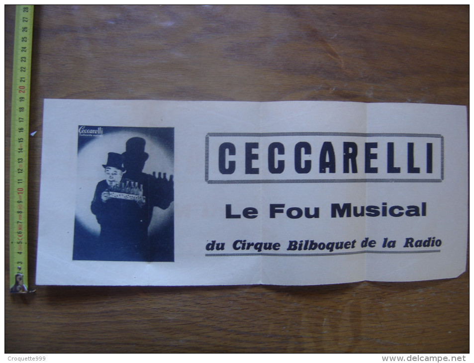 Affiche Clown CECCARELLI Le Fou Musical Du Cirque BILBOQUET De La Radio - Plakate & Poster