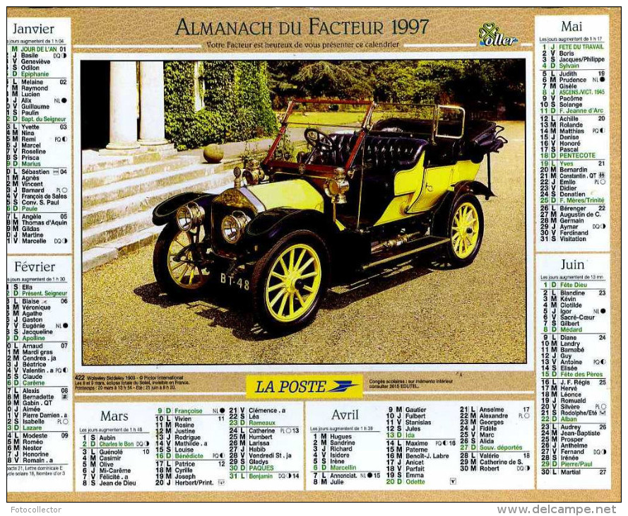 Calendrier Almanach Du Facteur 1997 (Finistère 29) - Grand Format : 1991-00