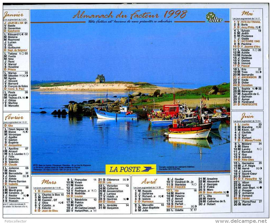 Calendrier Almanach Du Facteur 1998 (Finistère 29) - Grand Format : 1991-00