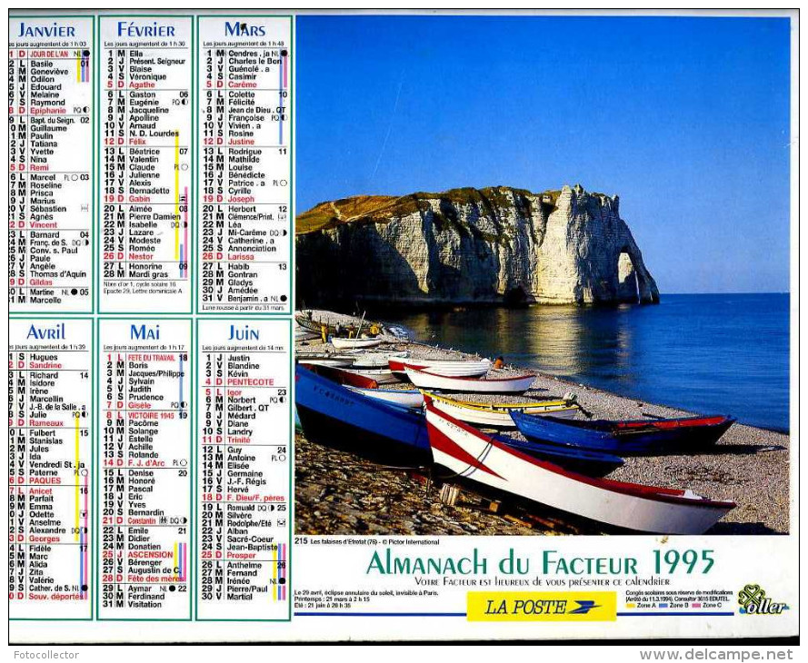 Calendrier Almanach Du Facteur 1995 (Finistère 29) - Grand Format : 1991-00