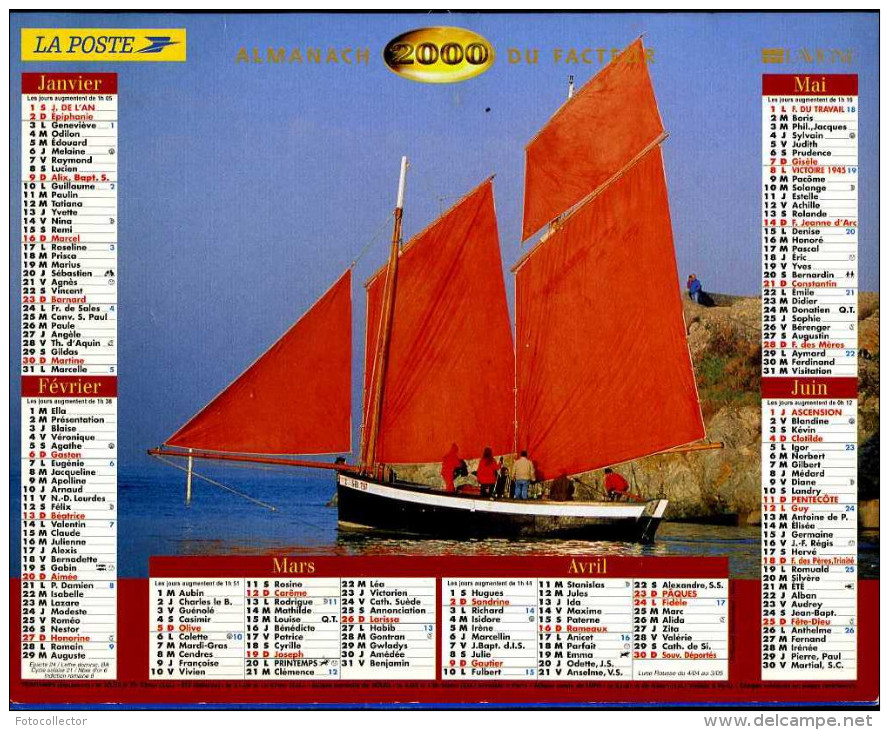 Calendrier Almanach Du Facteur 2000 (Finistère 29) - Grand Format : 1991-00