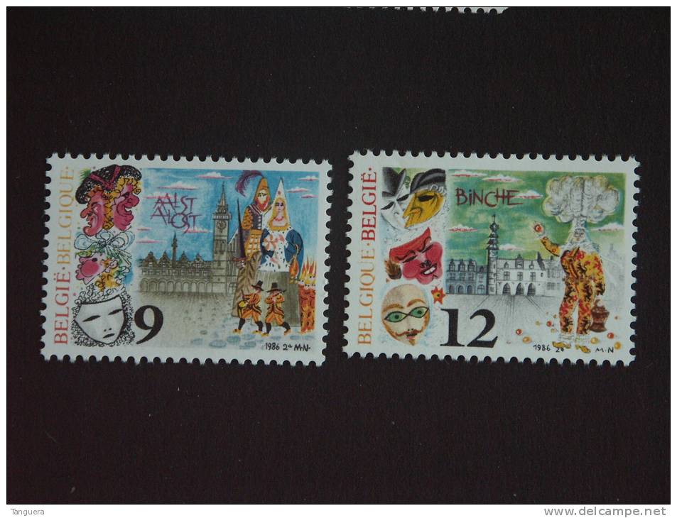 België Belgique Belgium 1986 Carnaval Aalst En Binche Carnavals Géants Alost Et Gilles De Binche Yv 2200-2201 MNH ** - Ongebruikt