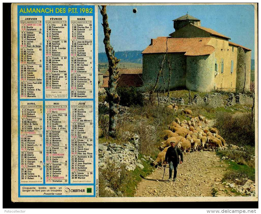 Calendrier Almanach Du Facteur 1982 (Finistère 29) - Big : 1981-90