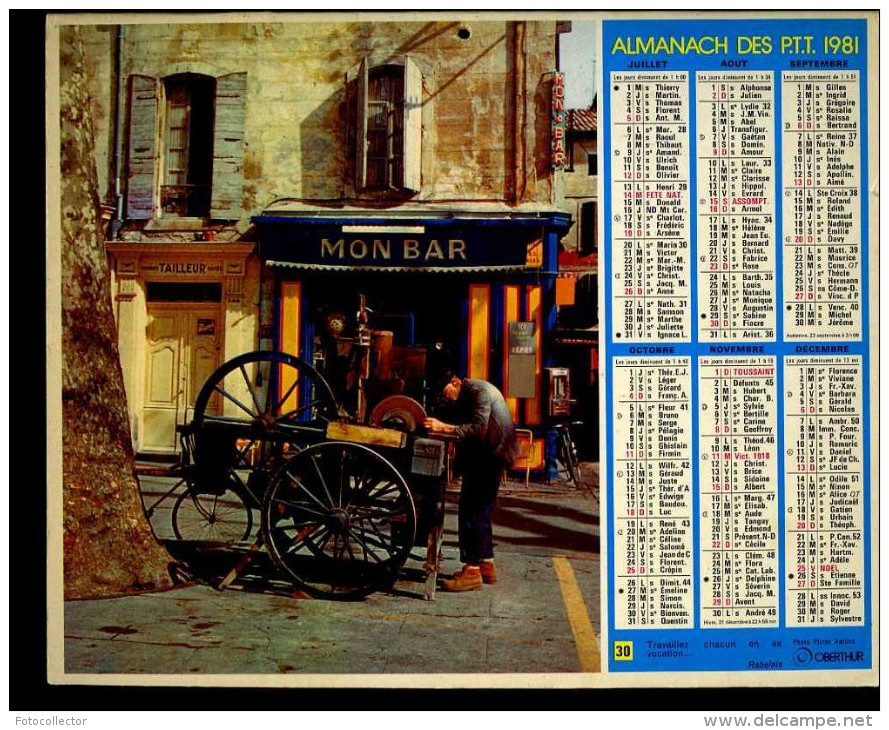 Calendrier Almanach Du Facteur 1981 (Finistère 29) - Tamaño Grande : 1981-90