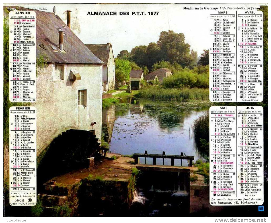 Calendrier Almanach Du Facteur 1977 (Finistère 29) - Grand Format : 1971-80