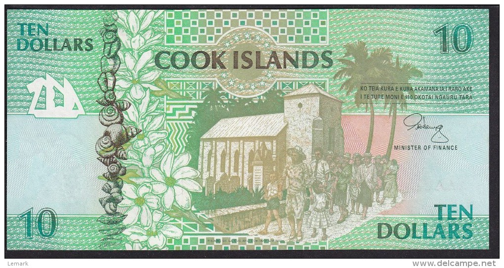 Cook Islands 10 Dollar 1992 P8 UNC - Cookeilanden