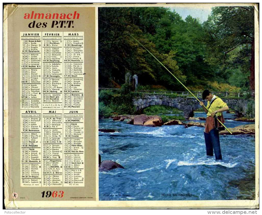 Calendrier Almanach Du Facteur 1963 (Finistère 29) - Big : 1961-70