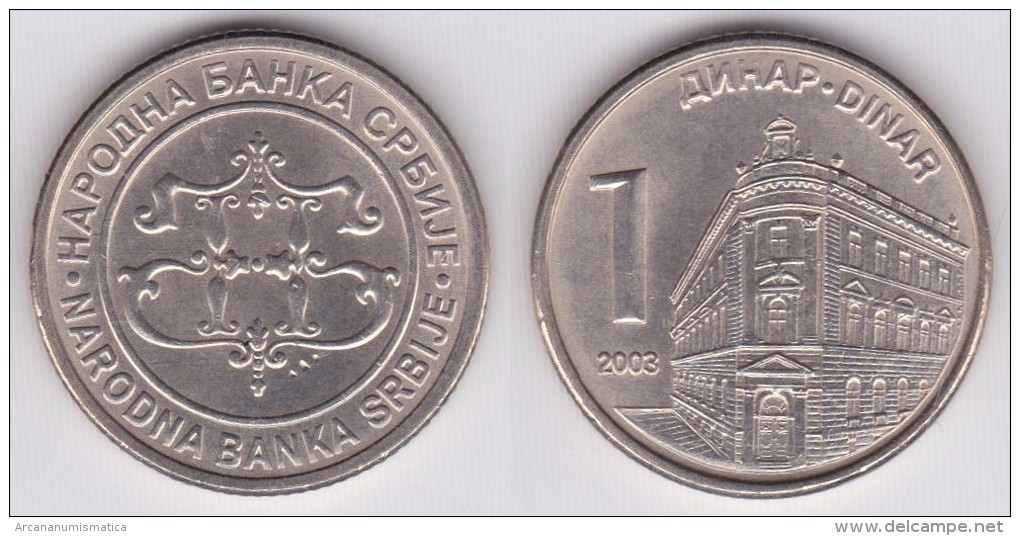SERBIA 1 DINAR   2.003   KM#34   SC/UNC  T-DL-11.659 - Serbie