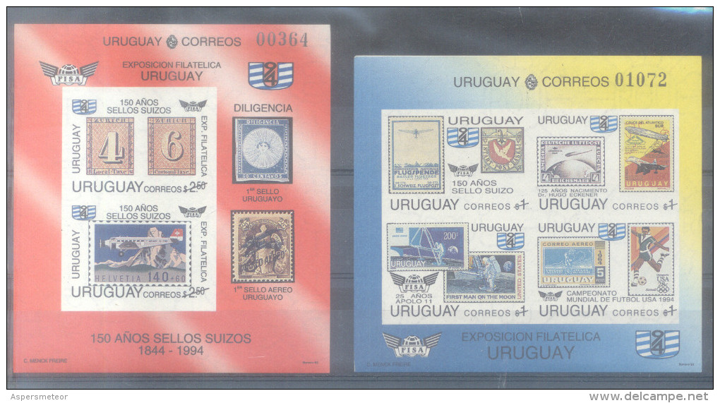 URUGUAY AÑO 1993 SCOTT NRS. 1519-1520 MNH NON DENTELE SIN DENTAR NUEVOS TBE TRES BON ETAT - Uruguay