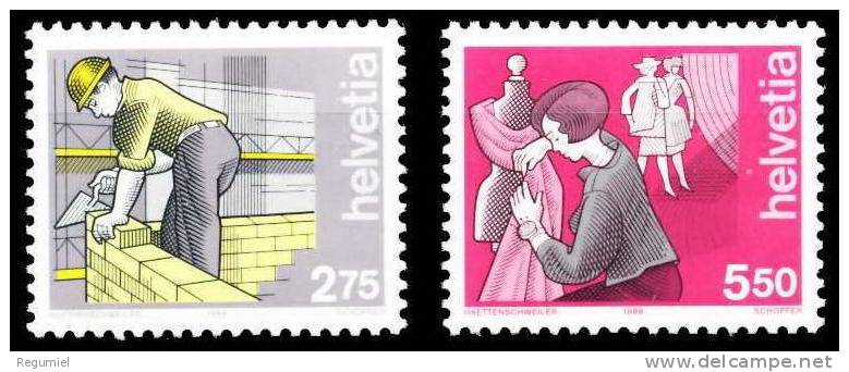 Suiza 1325/1326 ** MNH. 1989 - Unused Stamps