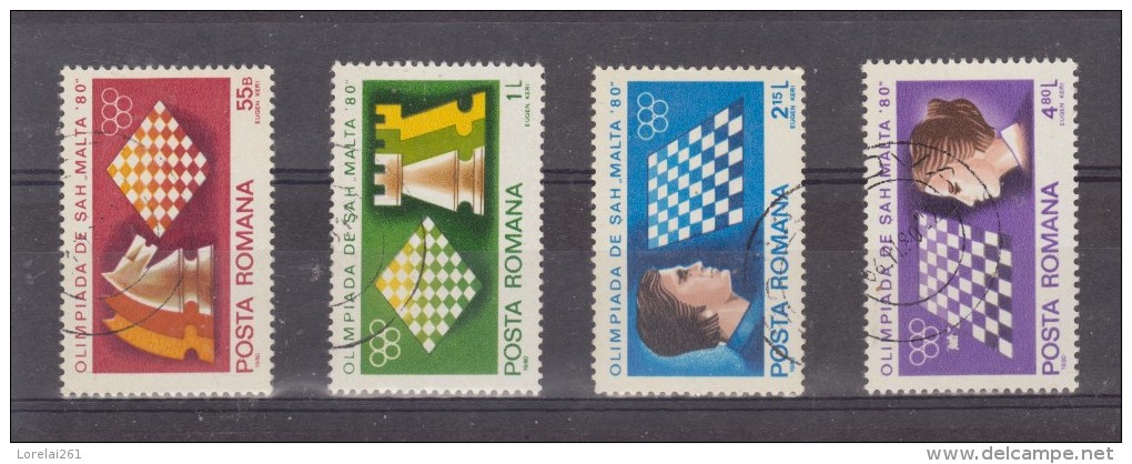 1980 - Olympiades D Echecs A Malte Mi No 3747/3750 E Yv No 3298/3301 - Gebraucht