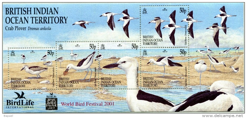 N° Yvert & Tellier 16 - Bloc Feuillet Océan Indien (Territoire Britannique)(2002) - MNH - Festival Mondial Birdlife (JS) - Territorio Britannico Dell'Oceano Indiano