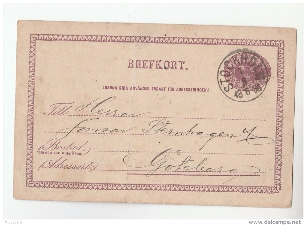 1886 Stockhom SWEDEN Postal STATIONERY CARD Aktiebolaget Separator Cover Stamps - Postal Stationery