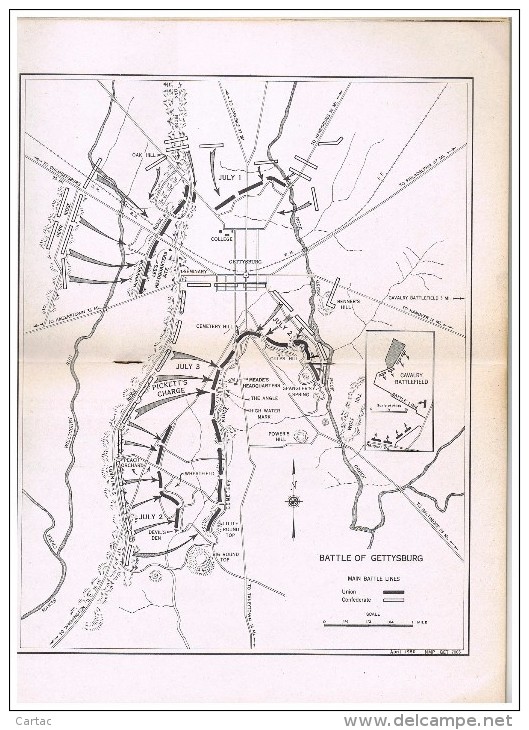 U.S.A. PENNSYLVANIE. BOOK BATTLE OF GETTSBURG 1863 NATIONAL MILITARY PARK - 1850-1899