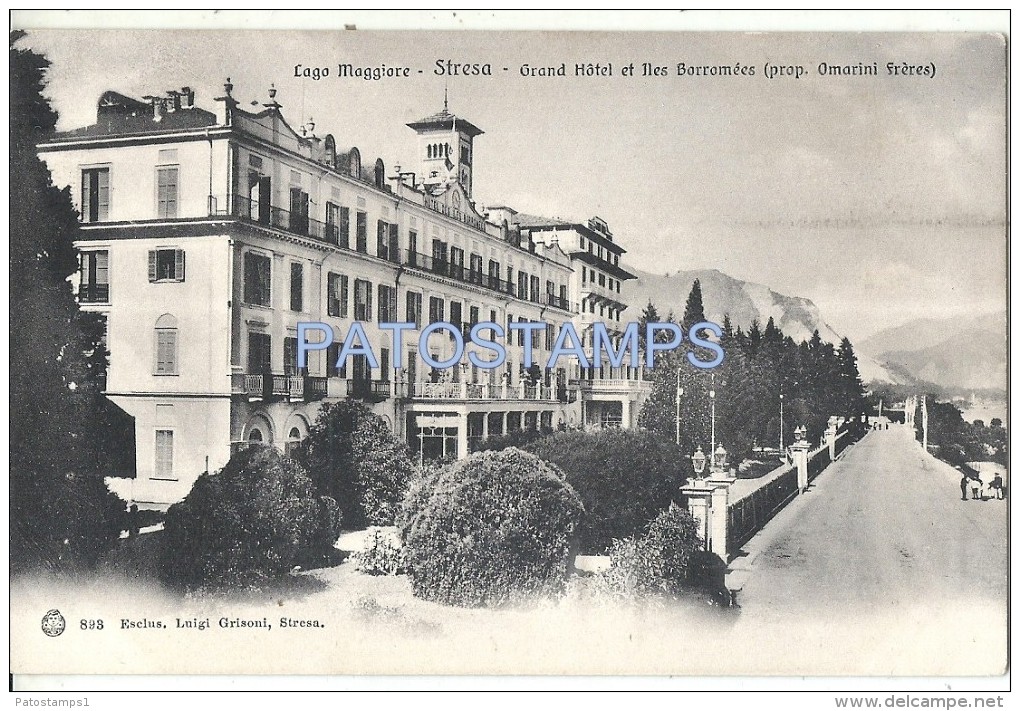 32098 ITALY STRESA LAGO MAGGIORE GREAT HOTEL AND BORROMEAN ISLANDS POSTAL POSTCARD - Altri & Non Classificati