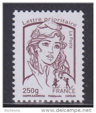 Marianne Et La Jeunesse Gommé Lettre Prioritaire -250g France  N° 4773 Brun-prune Neuf - 2013-2018 Marianne De Ciappa-Kawena