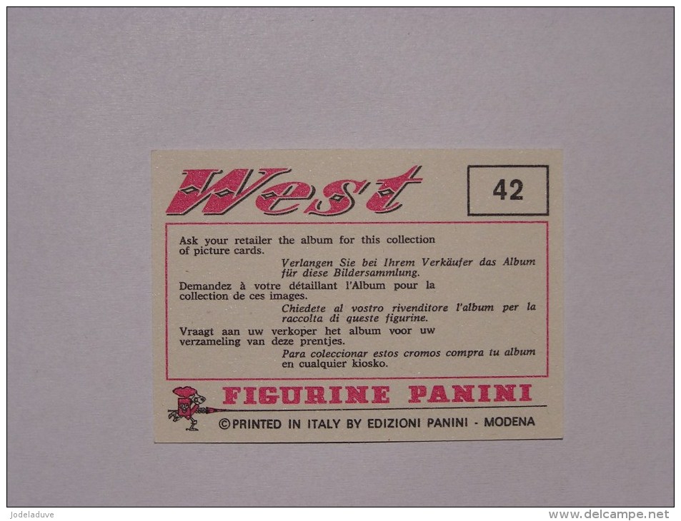 PANINI WEST   1976    Original Figurine N° 42     Vignette Autocollante Pink Back Dos Rose Très Bon Etat Stickers - Französische Ausgabe