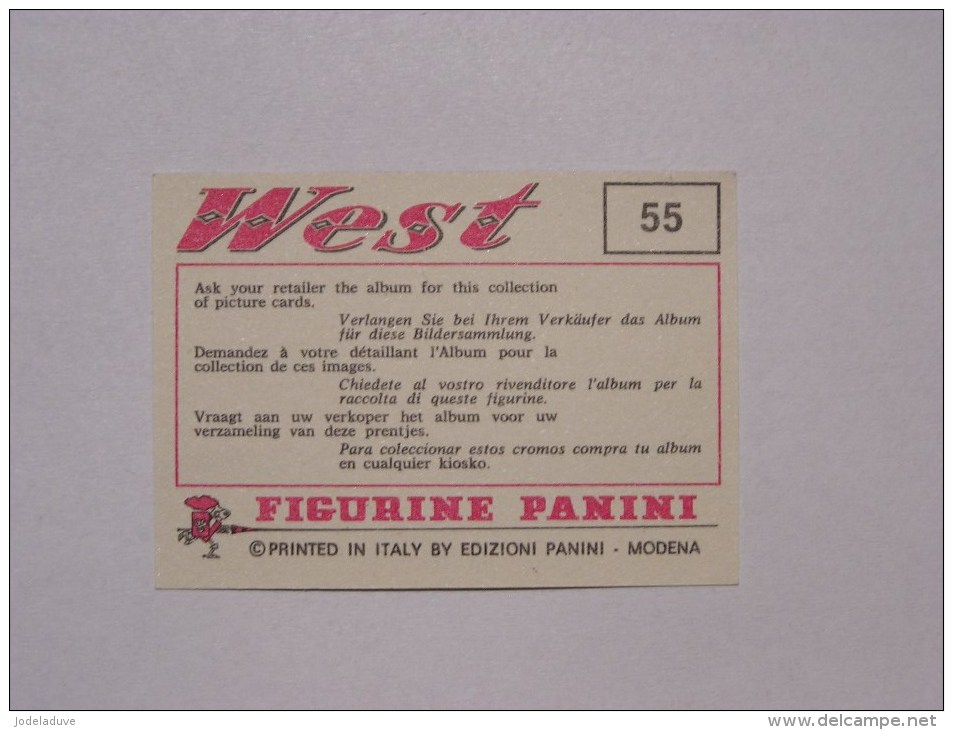 PANINI WEST   1976    Original Figurine N° 55     Vignette Autocollante Pink Back Dos Rose Très Bon Etat Stickers - Franse Uitgave