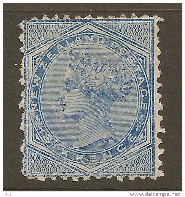 NZ 1874 6d Blue FSF P 12.5 SG 156 HM #UK6 - Unused Stamps