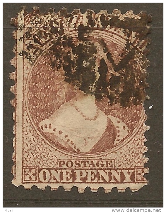 NZ 1862 1d FFQ Compound Perf SG 128a U #VY9 - Used Stamps