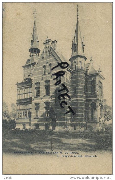 Herentals :   Kasteel - Chateau :  Le Paige     ( Geschreven 1918  ) - Herentals