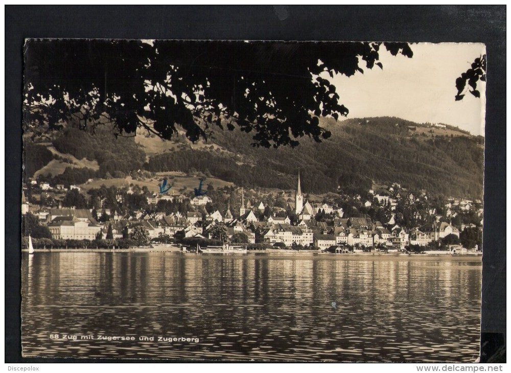 N2424 ZUG MIT ZUGERSEE UND ZUGERBERG - NICE TIMBRE SCHWEISER FRAUEN 1950 - Zugo