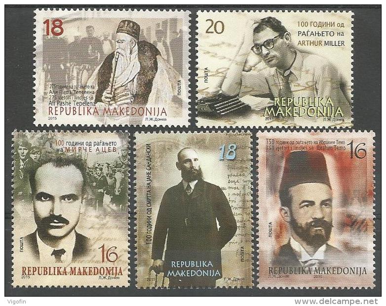 MK 2015-740-4 Famouse Persons, MAKEDONIA, 1 X 5v, MNH - Nordmazedonien