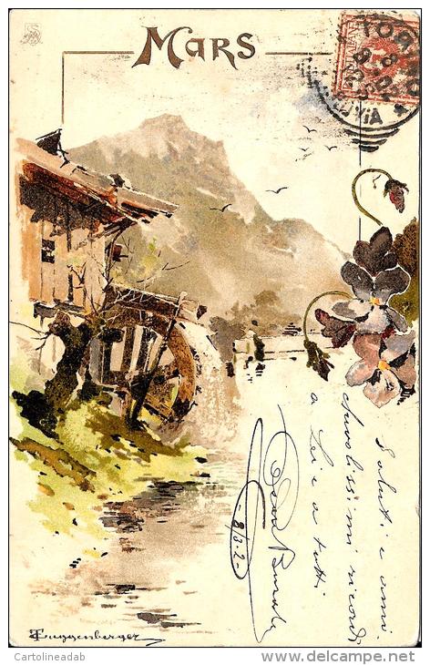 [DC2501] CPA - ILLUSTRATORI T. GUGGENBERGER - ILLUSTRATION MOIS DE MARS - Viaggiata 1902 - Old Postcard - Guggenberger, T.