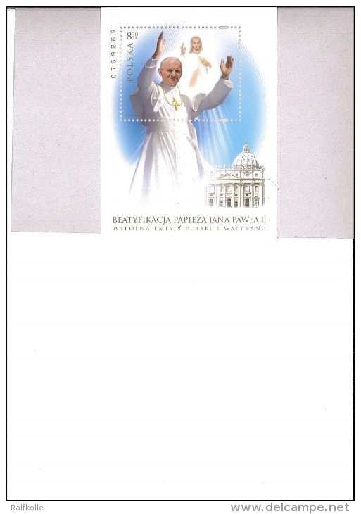 Poland S/s Pope John Paul Joint Issue With Vatican MNH / Neuf / Postfrisch 2011 - Unused Stamps