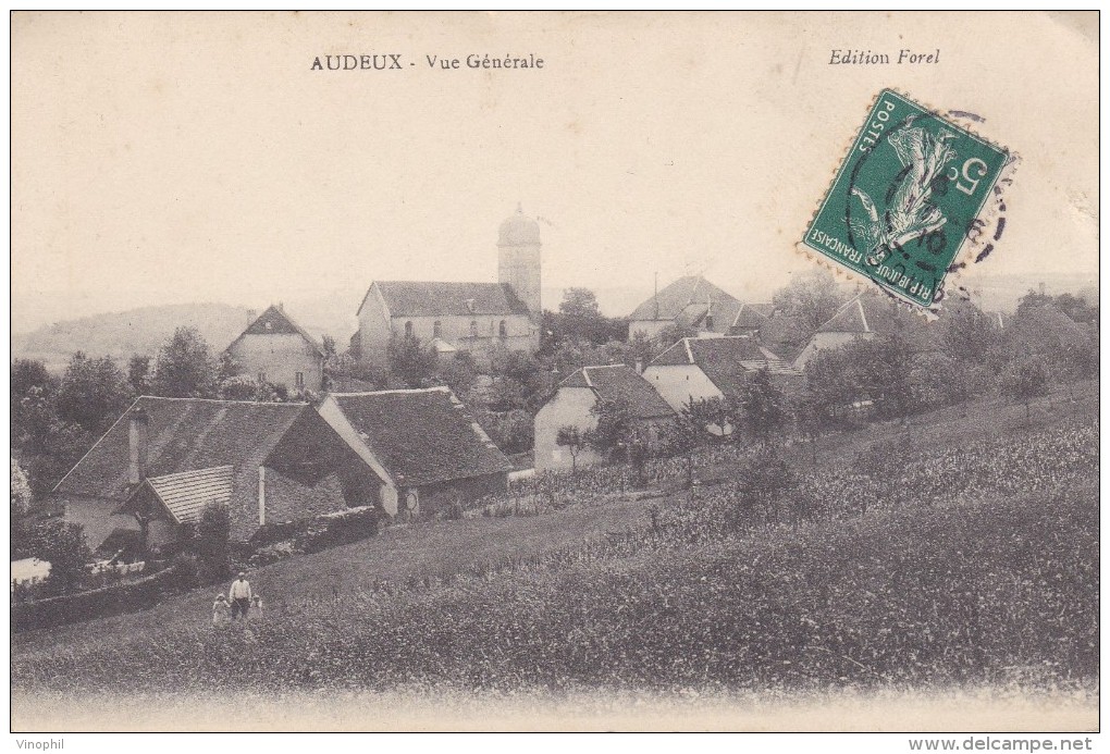 AUDEUX 25 VUE GENERALE L'EGLISE  BELLE CARTE RARE !!! - Andere & Zonder Classificatie