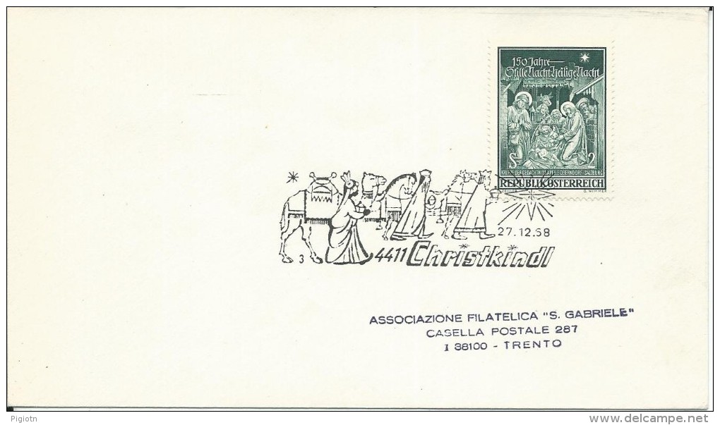 MF013 - MARCOFILIA -AUSTRIA -27.12.1968 -TEMATICA CHRISTKINDL - Storia Postale