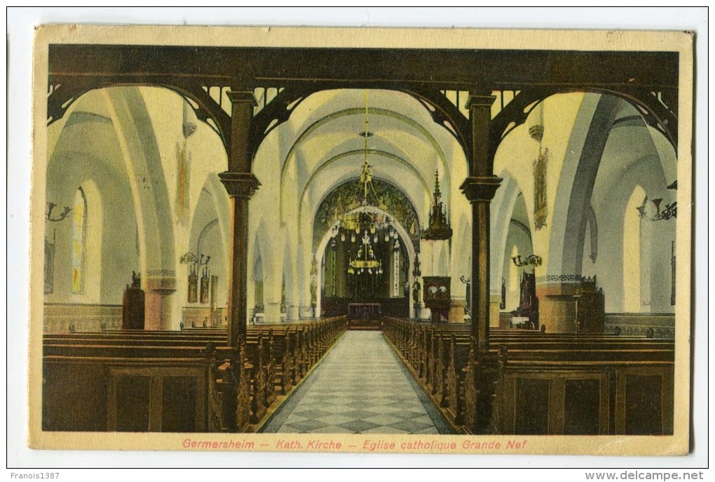 Ref 197 - ALLEMAGNE - GERMERSHEIM - Kath. Kirche - église Catholique - Grande Nef (1929) - Germersheim