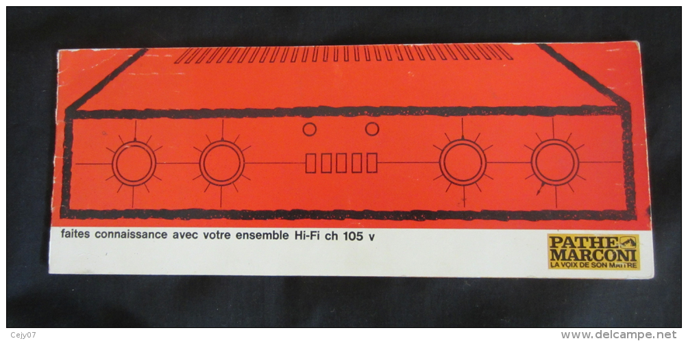 Pathé Marconi Notice HI-FI Ch 105v - Literature & Schemes