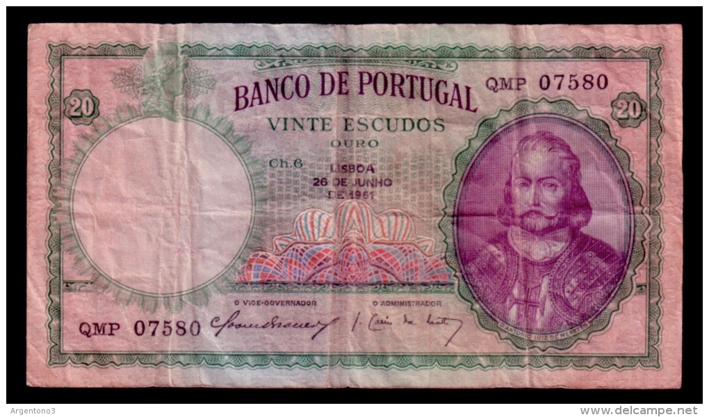 Portugal 20 Escudos 1951 P.153a F - Portugal