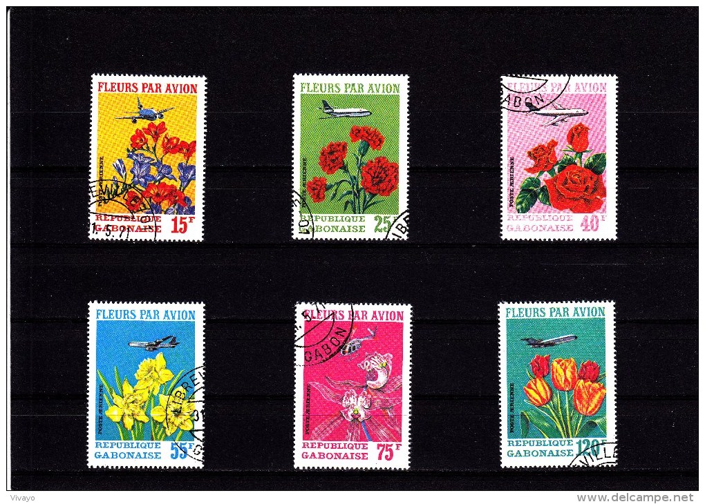 1971 - GABON - O/FINE USED -  FLOWERS - BLUMEN - Mi 424/30 - Yv PA 112/7 - Gabon