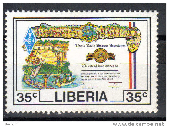 Liberia,25 Years Of Radio Amateurs 35c 1987.,key Value Stamp,MNH - Liberia