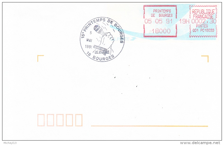 Printemps De BOURGES-05/05/1991- Avec Cachet Commémortif - 1988 Type « Comète »