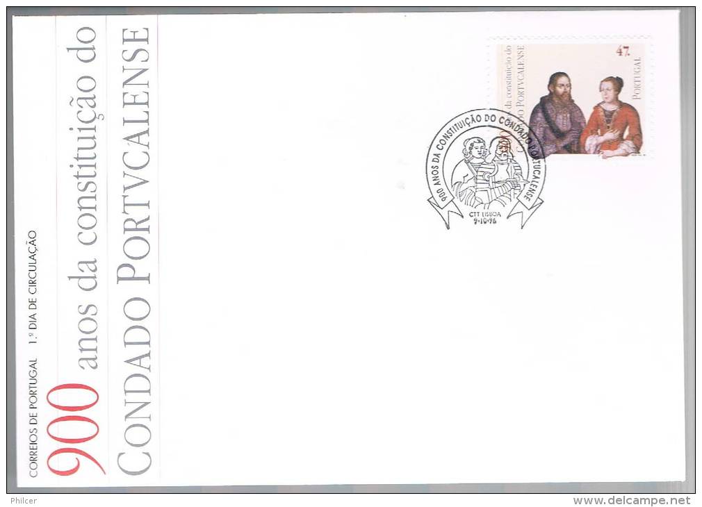 Portugal, 1996, FDC 900 Anos Da Constituição Do Condado Portucalense, Carimbo De Lisboa - FDC