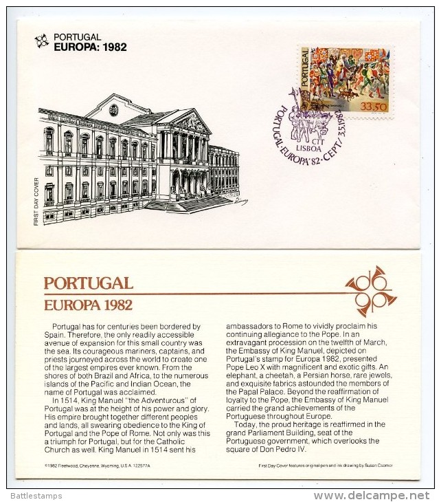 Portugal 1982 Scott 1538 FDC Europa, Embassy Of King Manuel To Pope Leo X - FDC