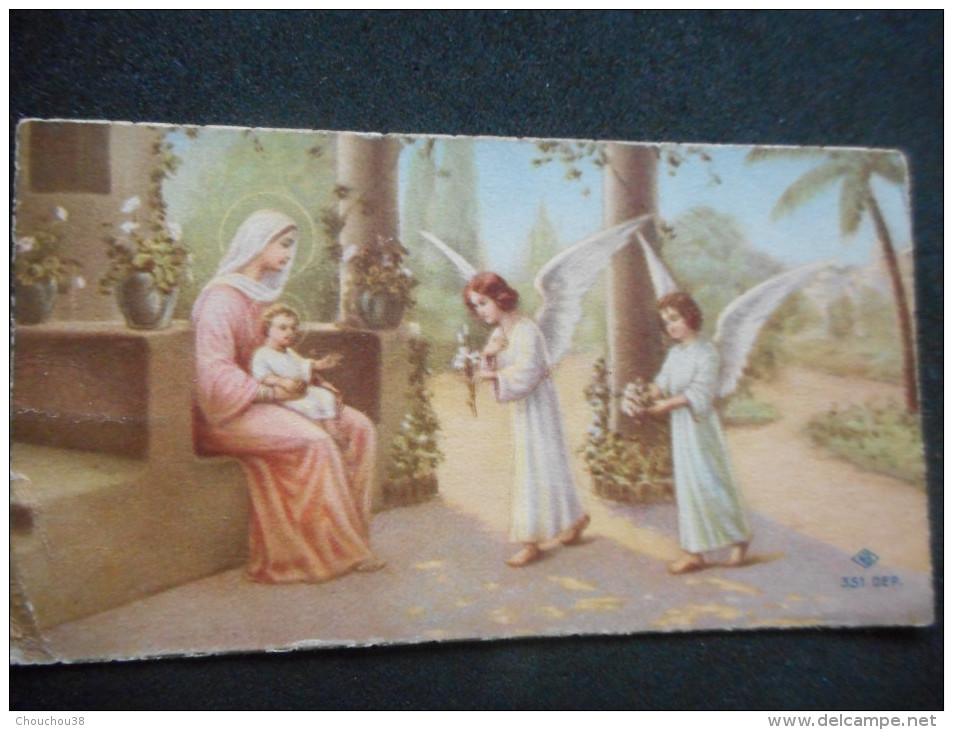 IMAGE Pieuse Ancienne -Ofrande Des Anges à La Sainte Vierge Et Jésus- "(M H MALVEIL 1932) - Religione & Esoterismo