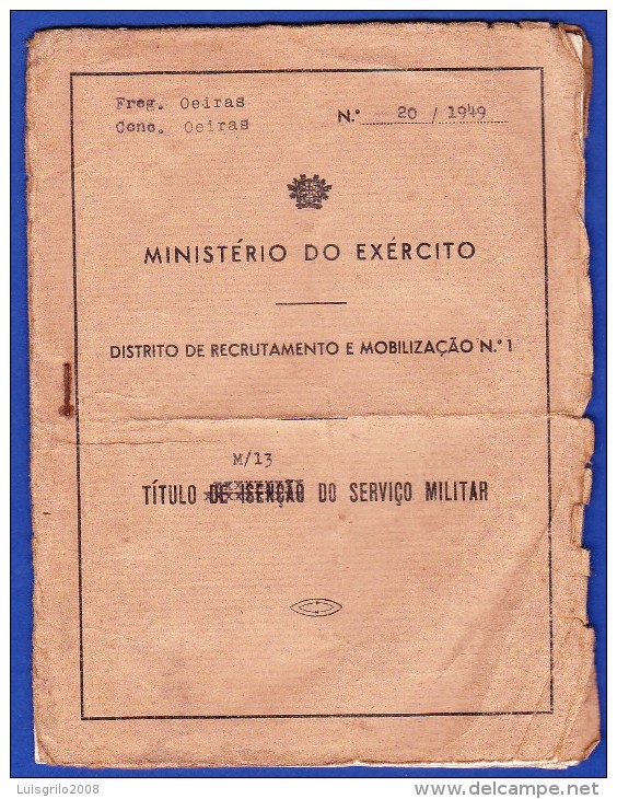 1965 . PORTUGAL - REVENUE / TIMBRES FISCAUX  SÉRIE 1940 SUR LIVRE MILITAIRE / CADERNETA MILITAR - Cartas & Documentos