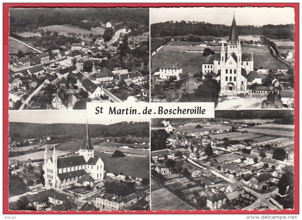 CPSM Multivues * 76 * SAINT-MARTIN-DE-BOSCHERVILLE * 1960 *  4 Vues Aériennes * TBE * Scan Recto/verso - Saint-Martin-de-Boscherville