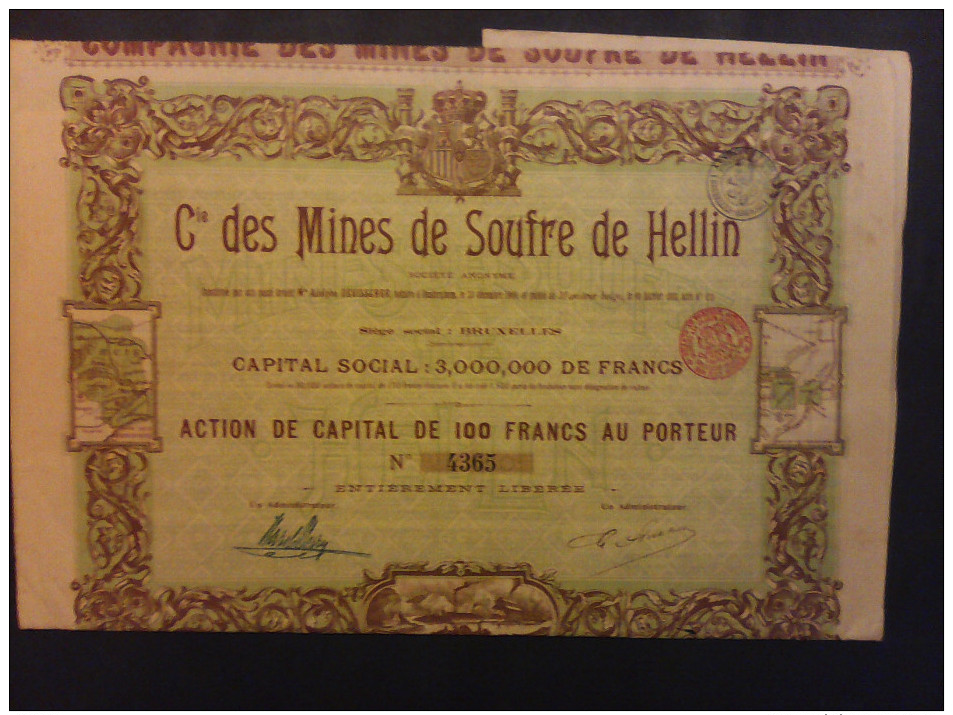 1 Cie Mines Soufre De Hellin Siège Bruxelles Action Décoré - Other & Unclassified