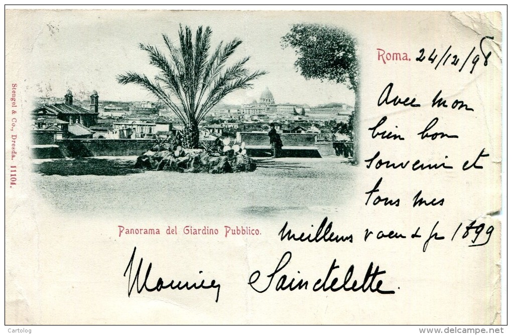 Roma. Panorama Del Giardino Pubblico (1898) - Parcs & Jardins